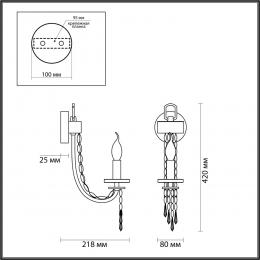 Odeon light 5063/1W CLASSIC ODL25 золото/прозрачный/металл/хрусталь Бра E14 1*40W CAPEL  - 2 купить